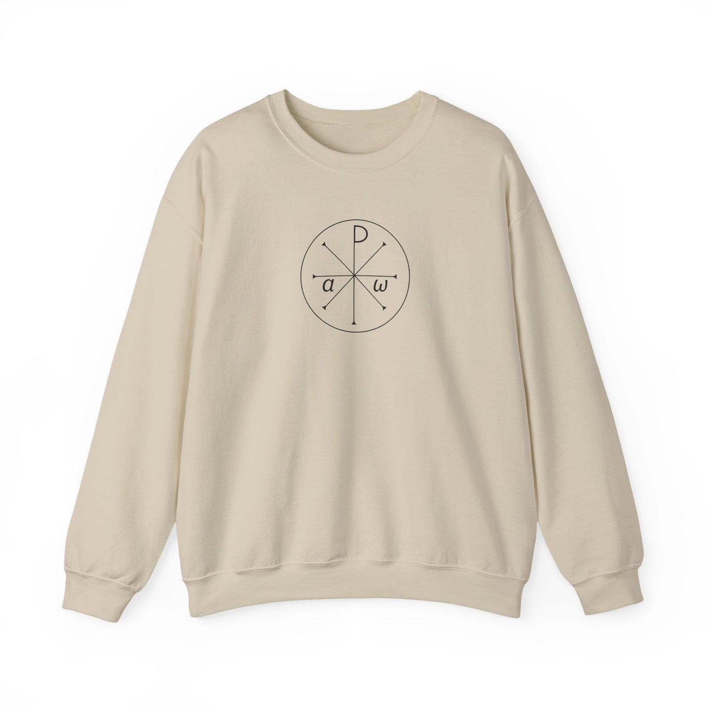 "Chi-rho" Alpha and Omega Unisex Heavy Blend™ Crewneck Sweatshirt