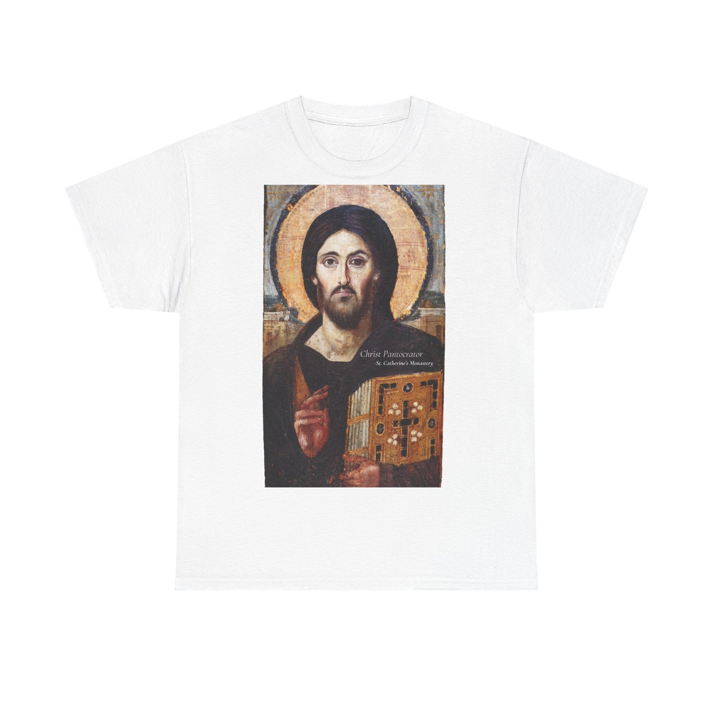 Christ Pantocrator Religious Icon Tee, Christian Wear, Casual Fashion, Faith-Inspired Clothing, Vintage Jesus Graphic Tee