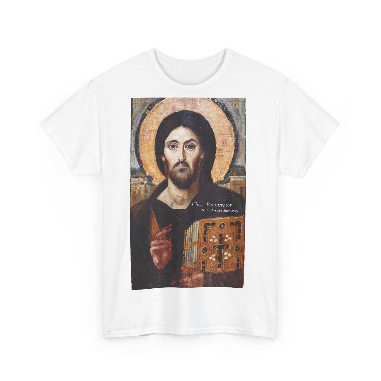 Christ Pantocrator Religious Icon Tee, Christian Wear, Casual Fashion, Faith-Inspired Clothing, Vintage Jesus Graphic Tee