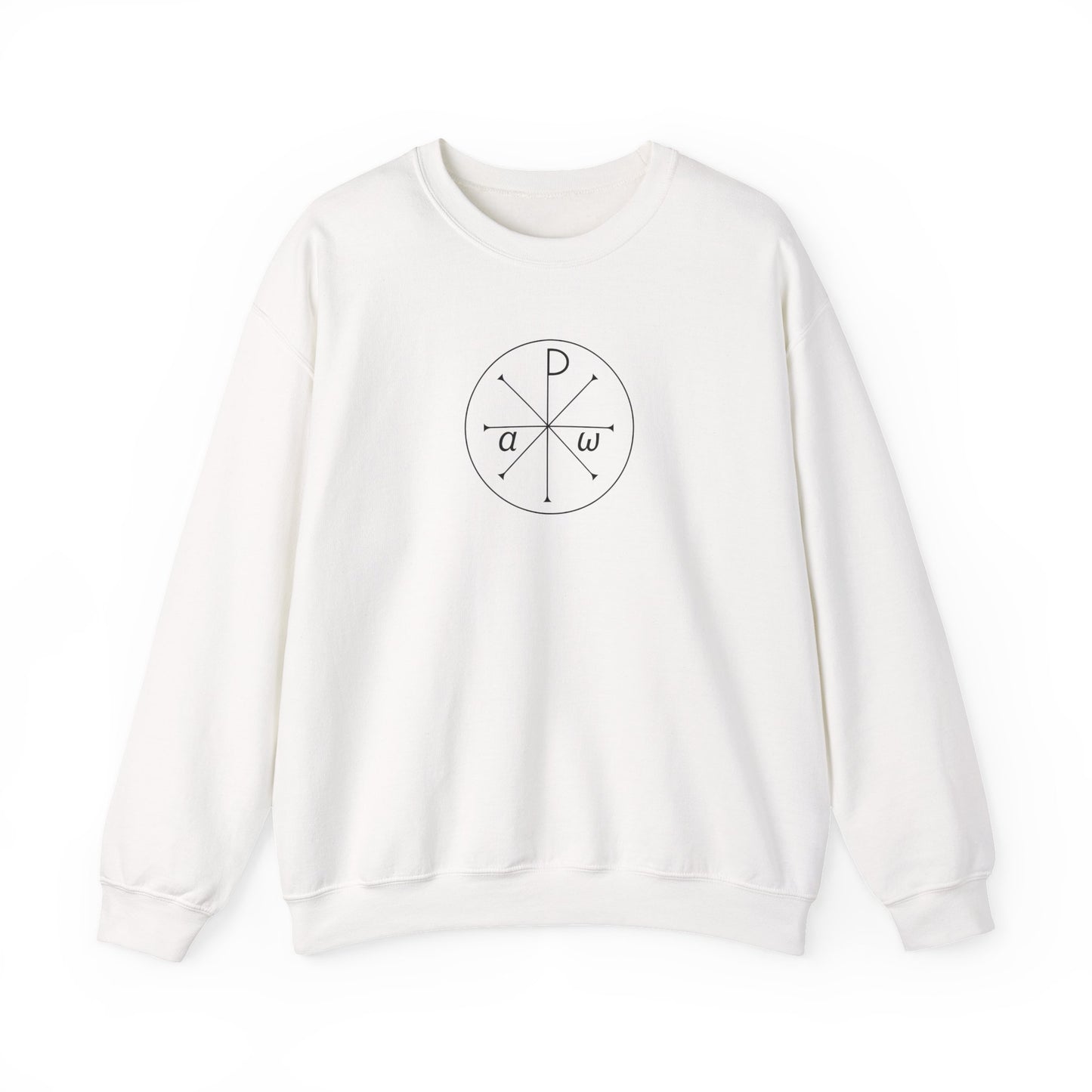 "Chi-rho" Alpha and Omega Unisex Heavy Blend™ Crewneck Sweatshirt