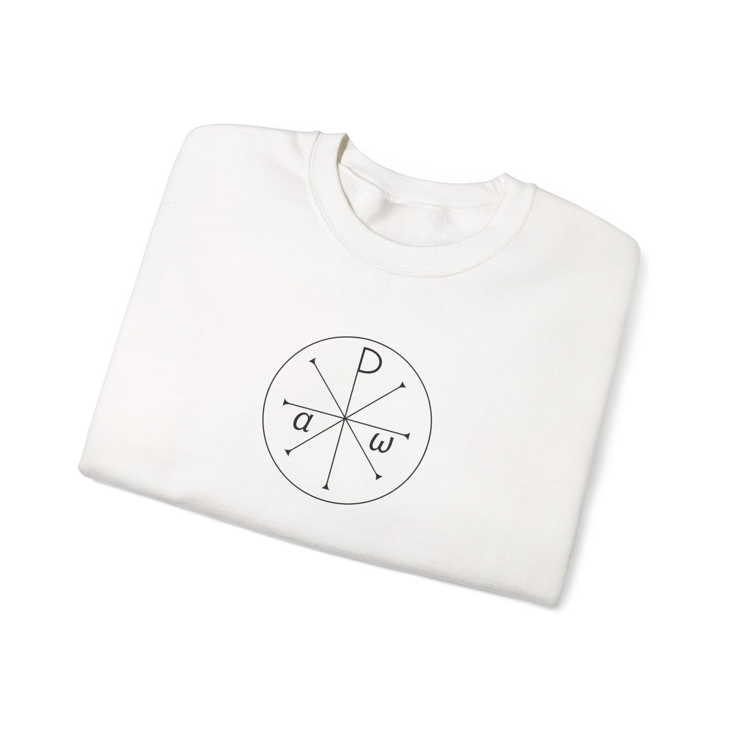 "Chi-rho" Alpha and Omega Unisex Heavy Blend™ Crewneck Sweatshirt