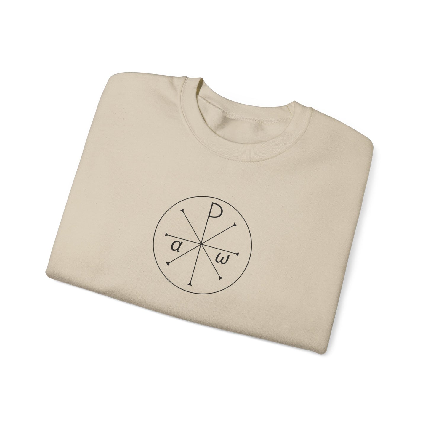 "Chi-rho" Alpha and Omega Unisex Heavy Blend™ Crewneck Sweatshirt