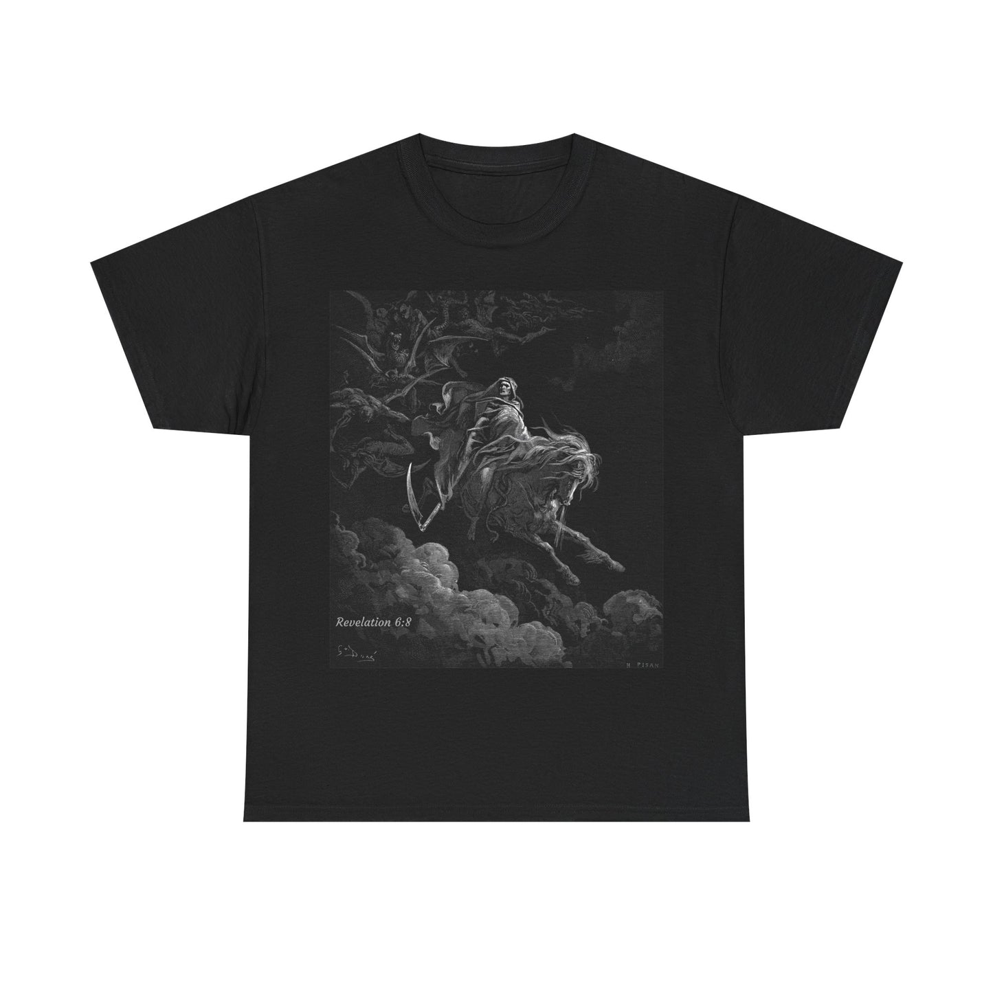 Graphic Tee — Rider on the Clouds Biblical Revelation 6:8 Verse Shirt
