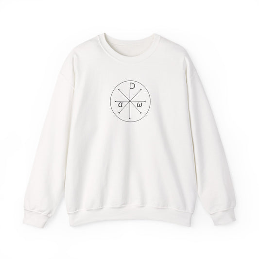 "Chi-rho" Alpha and Omega Unisex Heavy Blend™ Crewneck Sweatshirt