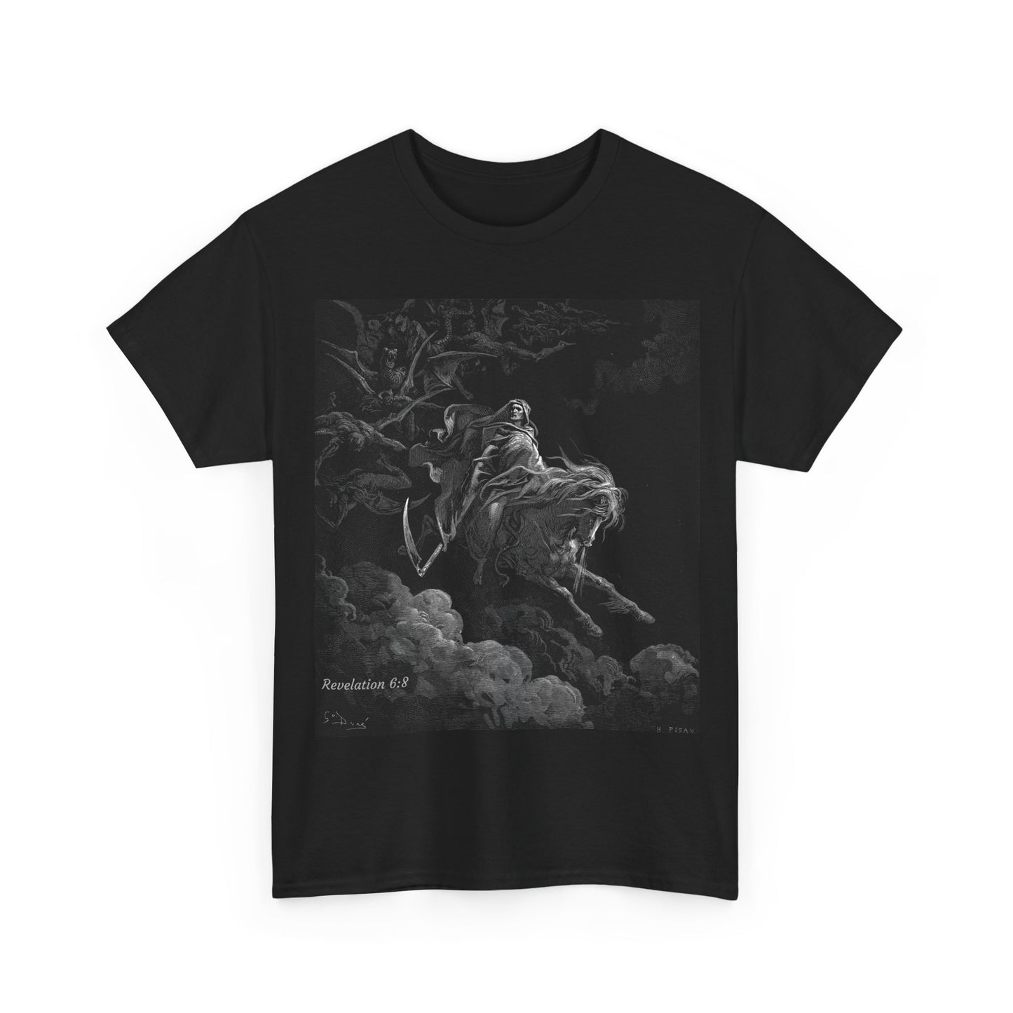 Graphic Tee — Rider on the Clouds Biblical Revelation 6:8 Verse Shirt