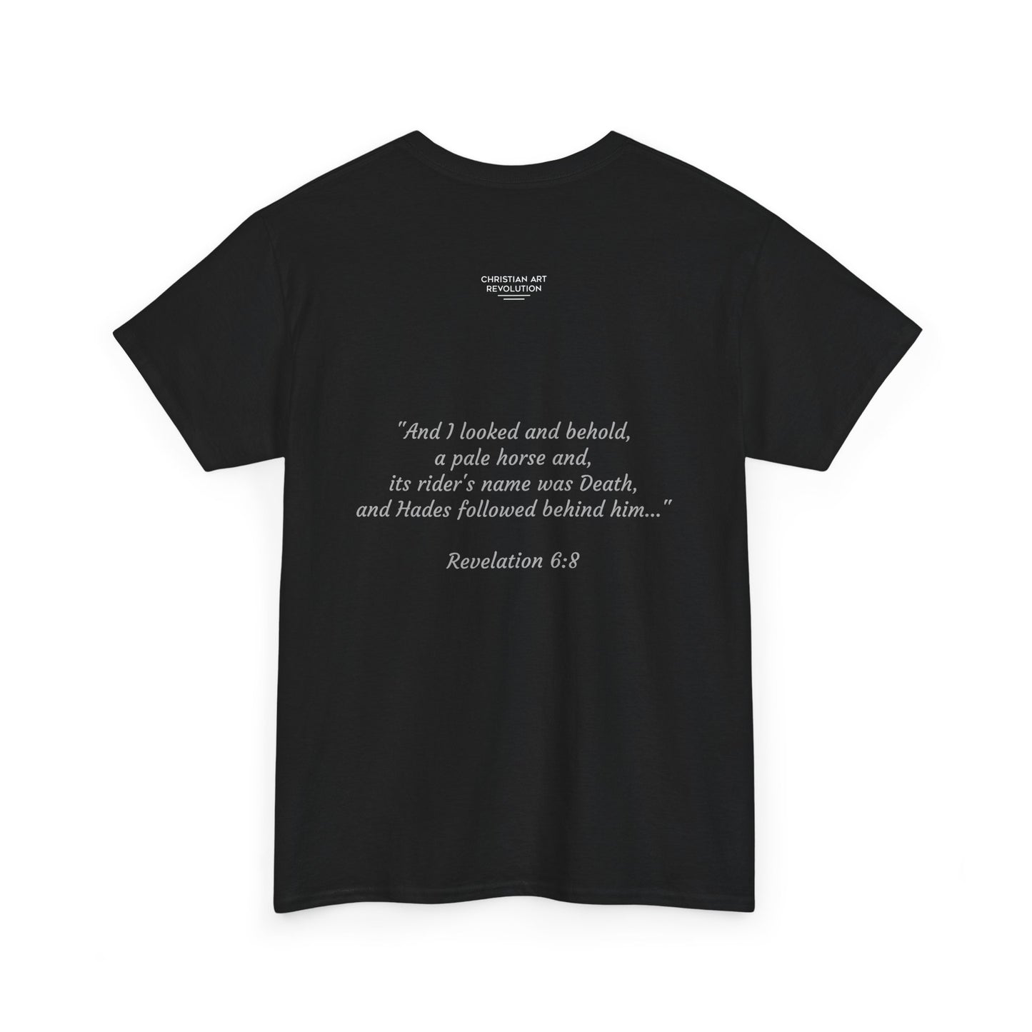 Graphic Tee — Rider on the Clouds Biblical Revelation 6:8 Verse Shirt
